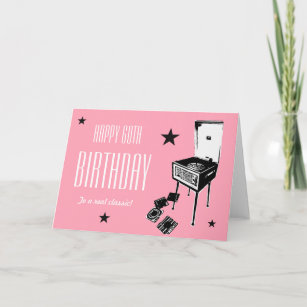 Feliz 60 cumpleaños Retro tarjeta de saludos rosa