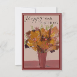 Feliz 60 cumpleaños Rust y Gold Floral Bouquet