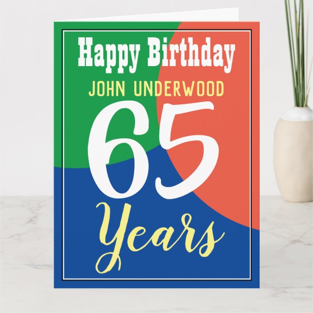 Feliz 65ª tarjeta de cumpleaños (Anverso)