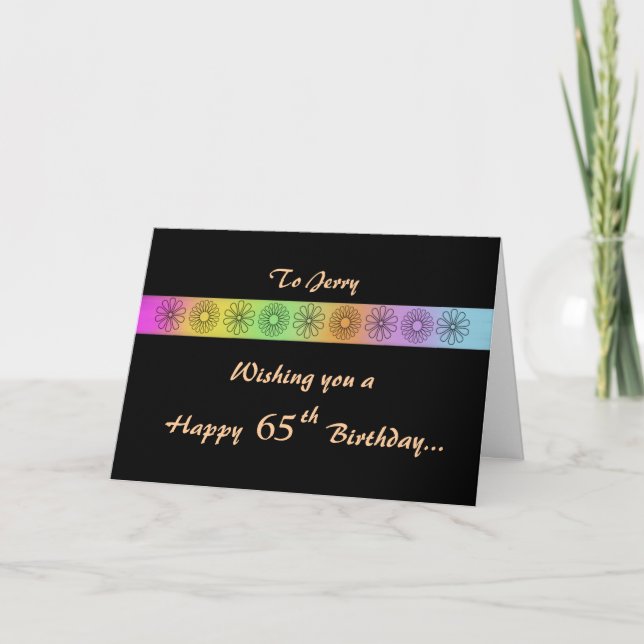 Feliz 65ª tarjeta de Personalizable (Anverso)