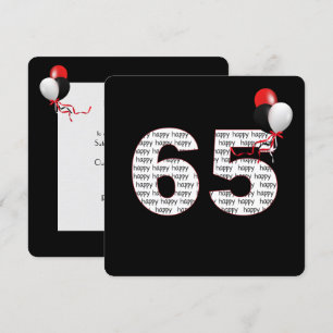 Feliz 65º Cumpleaños Por Invitación Negra