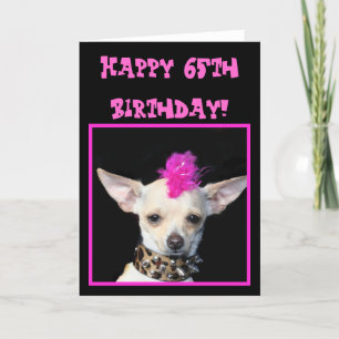 Feliz 65º cumpleaños tarjeta de saludo al Punk Chi