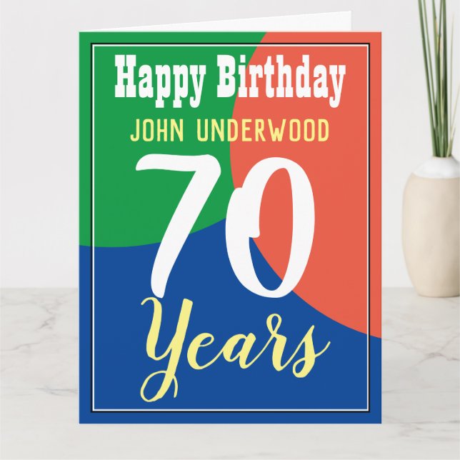 Feliz 70.ª tarjeta de cumpleaños (Anverso)