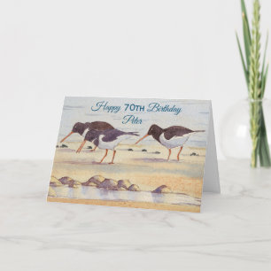 Feliz 70 aniversario de la tarjeta animal Oysterca