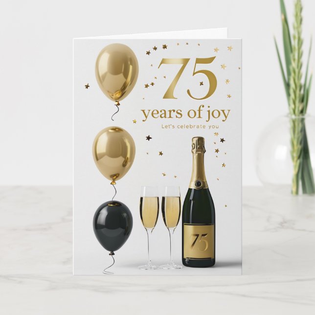 Feliz 75ª tarjeta de cumpleaños (Anverso)