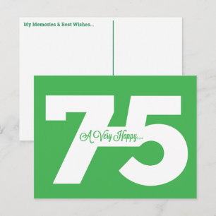 Feliz 75º aniversario de postales hito - en verde