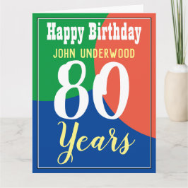 Feliz 80.ª tarjeta de cumpleaños