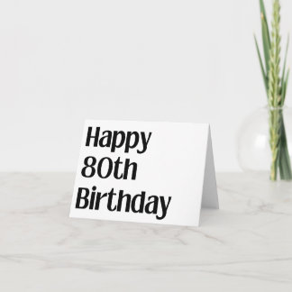 Feliz 80 cumpleaños tarjeta de impresión grande