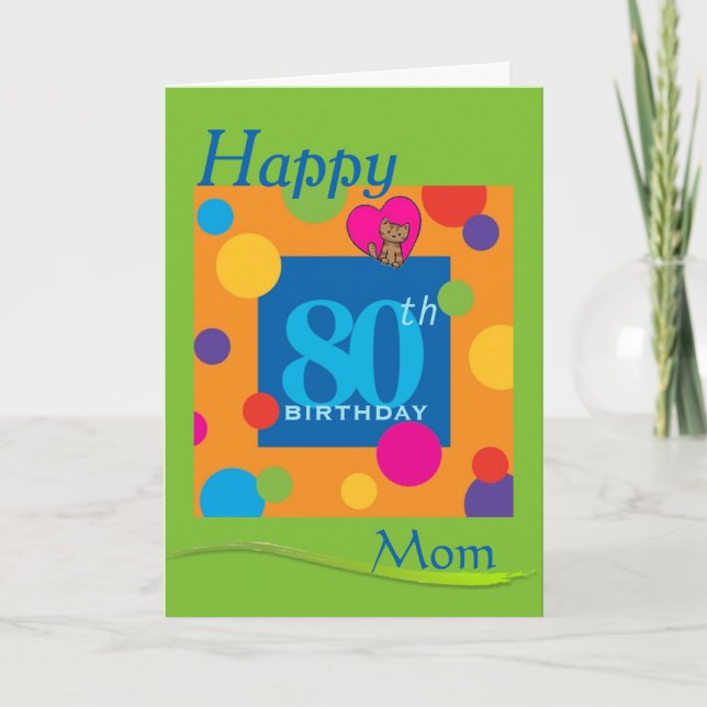 Feliz 80 cumpleaños, tarjeta de mamá (Anverso)