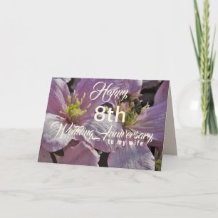 Feliz 8° Aniversario Boda, tarjeta de saludo de es