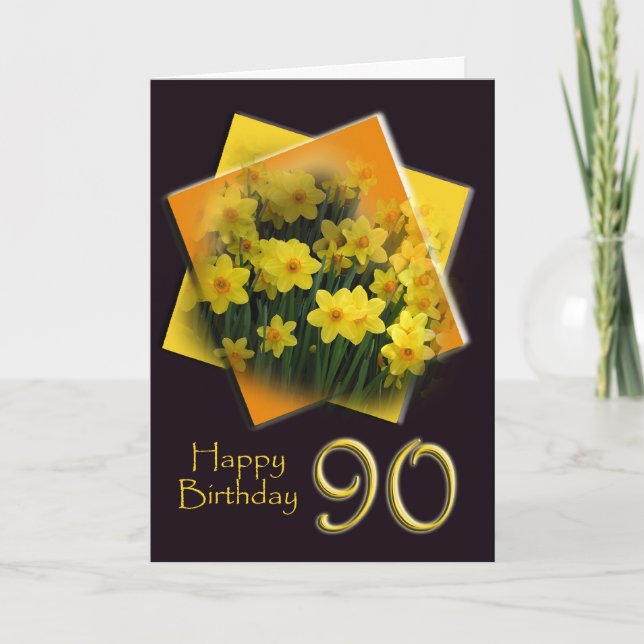 Feliz 90.ª tarjeta de felicitación por cumpleaños (Anverso)