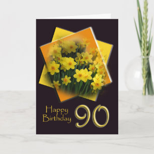 Feliz 90.ª tarjeta de felicitación por cumpleaños