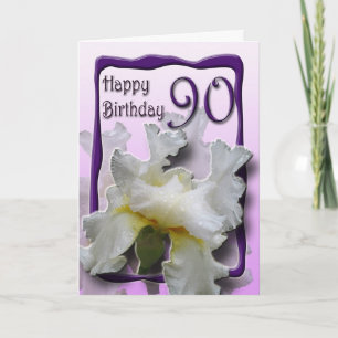 Feliz 90.ª tarjeta de felicitación por cumpleaños
