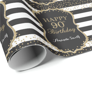 Feliz 90 aniversario de papel de envolvimiento de