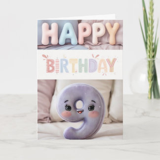 Feliz 9.ª tarjeta de cumpleaños