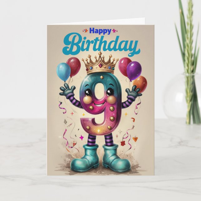 Feliz 9.ª tarjeta de cumpleaños (Anverso)
