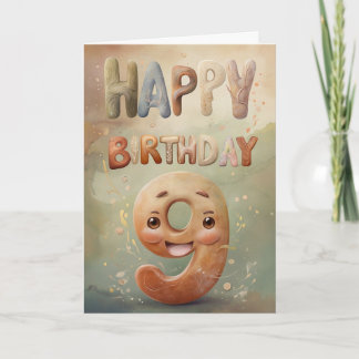 Feliz 9.ª tarjeta de cumpleaños