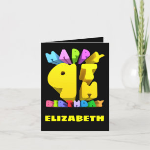 Feliz 9.ª tarjeta de cumpleaños