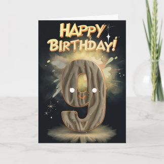Feliz 9.ª tarjeta de cumpleaños