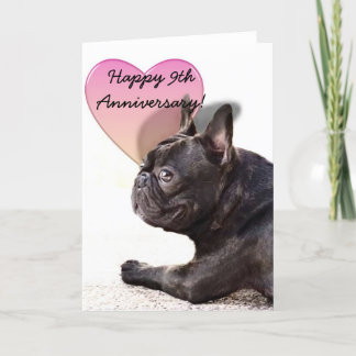 Feliz 9° Aniversario de la tarjeta de saludo del B