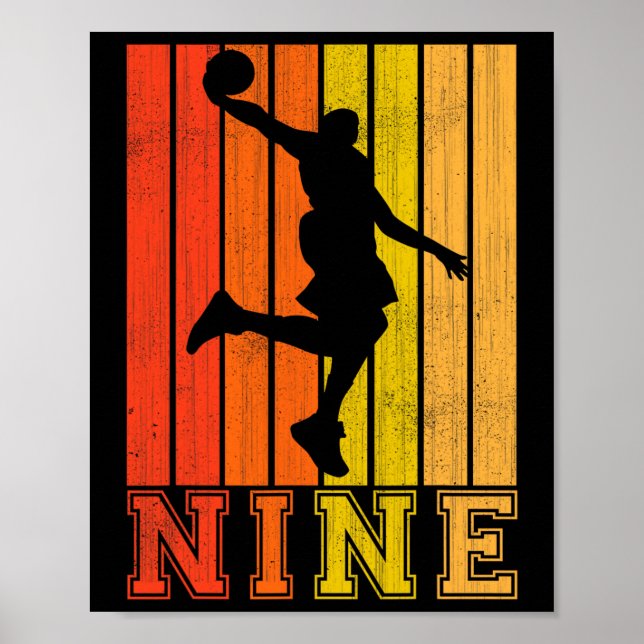 Feliz 9° cumpleaños decoraciones para niños básque (Frente)