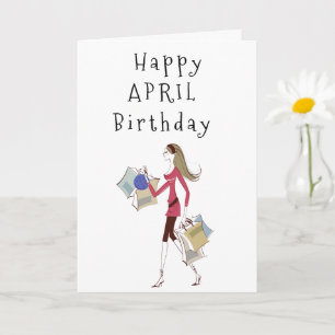FELIZ ***ABRIL** CUMPLEAÑOS PARA **HHER** TARJETA