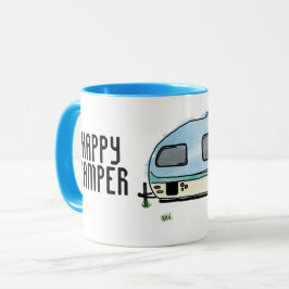 Feliz acampada de taza de camper para el viajero R
