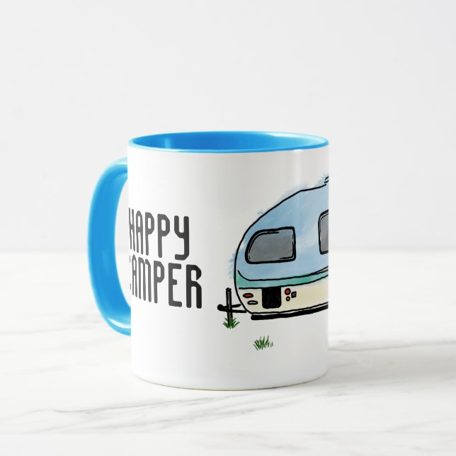 Feliz acampada de taza de camper para el viajero R (Anverso izquierdo)
