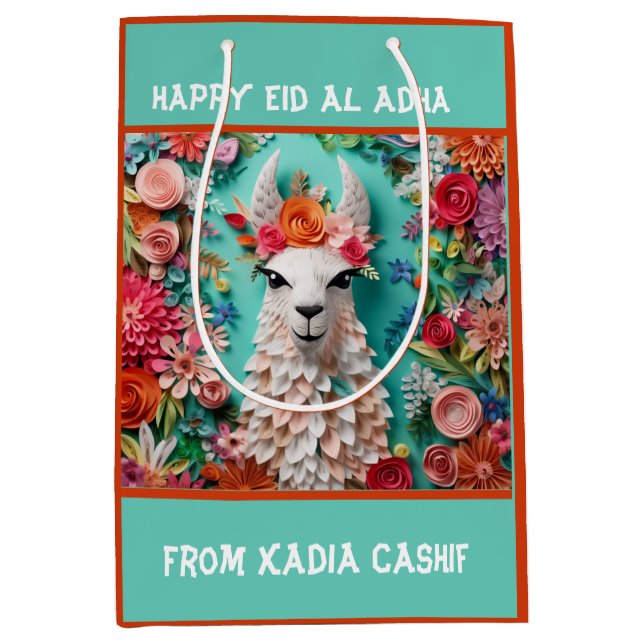 Feliz Adha Eid- Bakra Eid Oep Bolsa de regalo medi (Anverso)