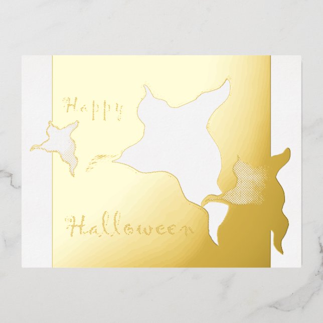 Feliz agosto de Halloween. Tarjeta postal de Relie (Anverso)