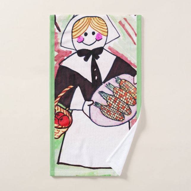 FELIZ AGRADECIMIENTO A PILGRIM LADY HAND TOWEL (Toalla de mano)