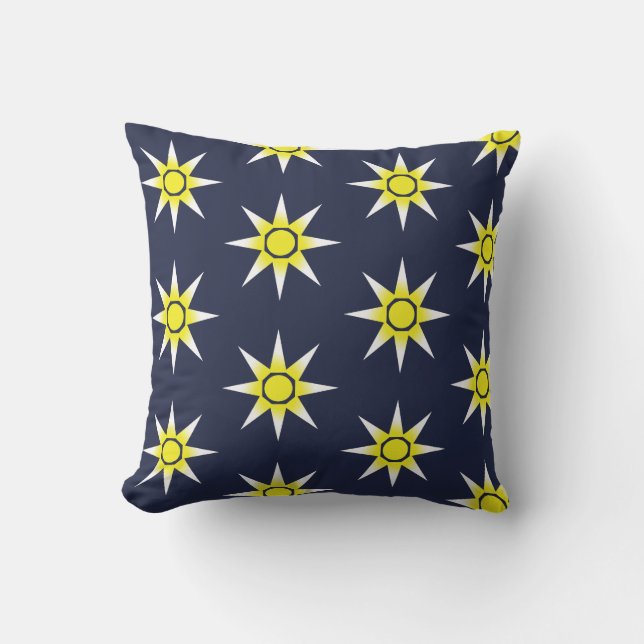 Feliz Almohada Cojín Patrón Sol Mágico Positivo (Anverso)