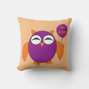 Feliz almohada de búho para fiesta de Halloween al