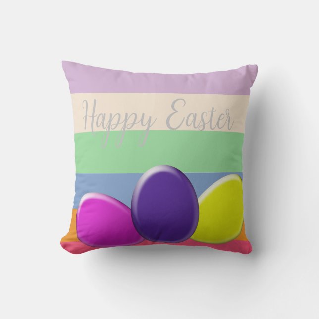 Feliz almohada de lanzamiento de huevo de Pascua (Anverso)