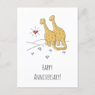Feliz aniversario de Boda tarjeta de dinosaurios c
