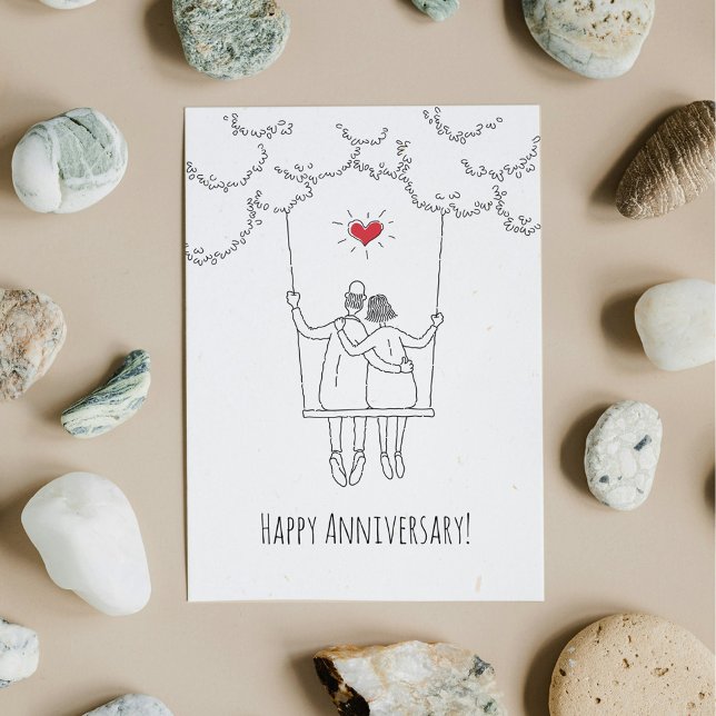 Feliz aniversario de Boda tarjeta de giro del cora (Subido por el creador)