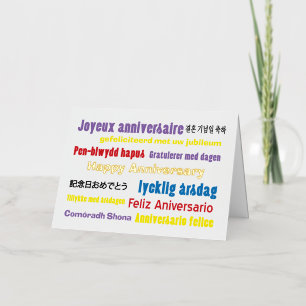 Feliz aniversario en muchos idiomas