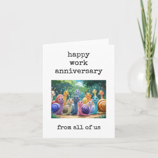 Feliz aniversario laboral, tarjeta divertida