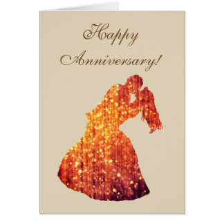 Feliz Aniversario Pareja de Oro, tarjeta postal de
