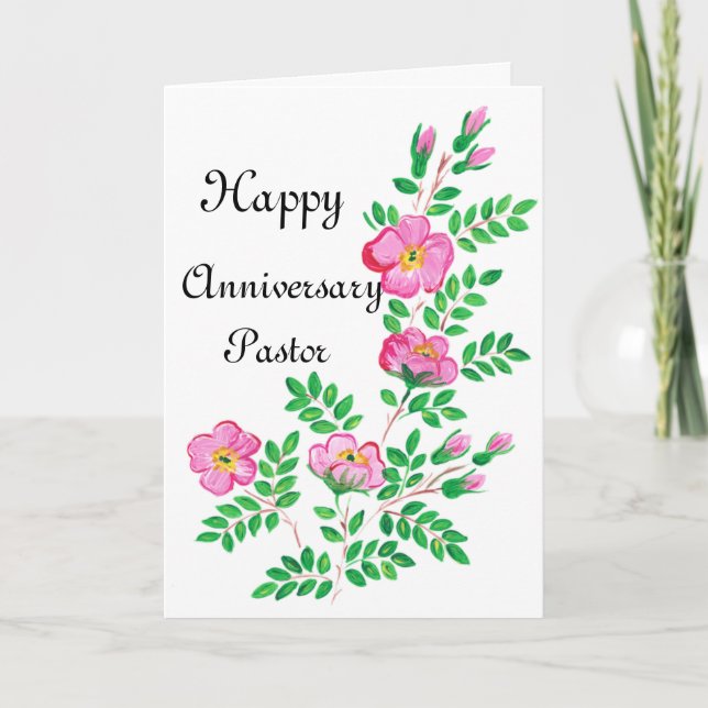 Feliz aniversario Pastor tarjeta de felicitación d (Anverso)