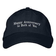 Feliz aniversario personalizado a ambos Gorras