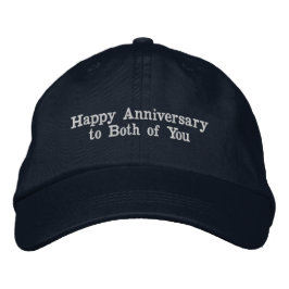 Feliz aniversario personalizado a ambos Gorras