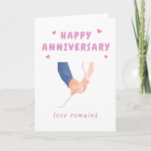 Feliz Aniversario Tarjeta de Mano de Cuerdas Rojas