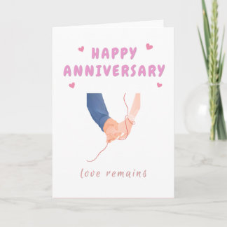 Feliz Aniversario Tarjeta de Mano de Cuerdas Rojas