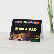 FELIZ ANIVERSARIO Tarjeta MOM & DAD Las Vegas