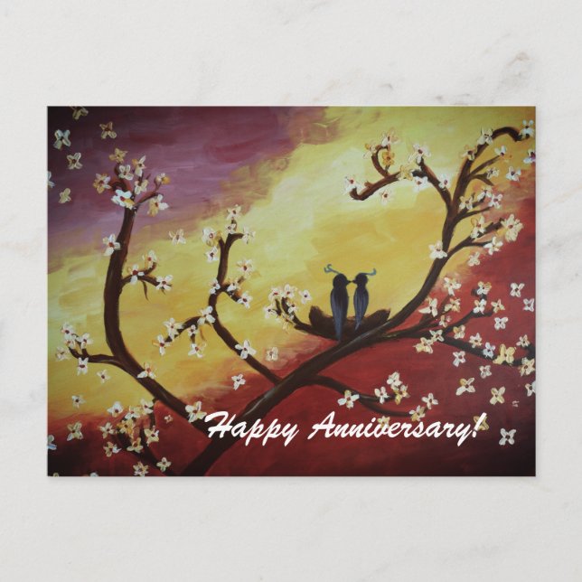 Feliz aniversario tarjeta postal de arte (Anverso)