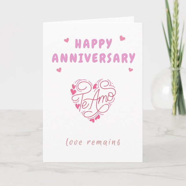 Feliz Aniversario Te Amo Tarjeta de Amor (Anverso)