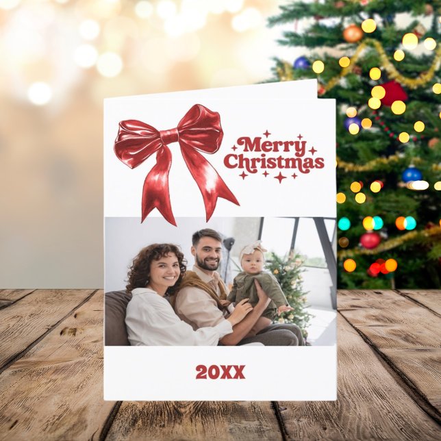 Feliz año de la foto del arco rojo de Navidad con  (Subido por el creador)