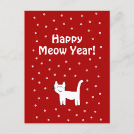 "¡Feliz Año Miau!" Postales de vacaciones rojas pa