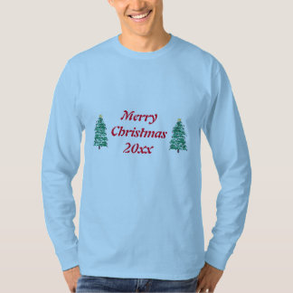 Feliz año navideño camisetas arboladas